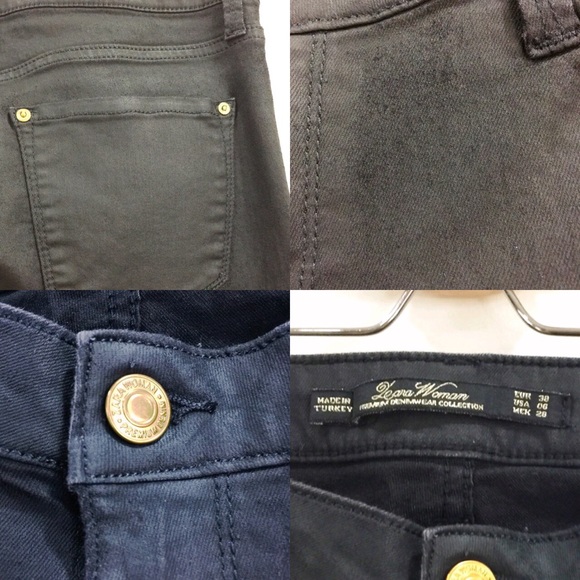 [ zara ] coated black denim slim fit - Picture 4 of 4