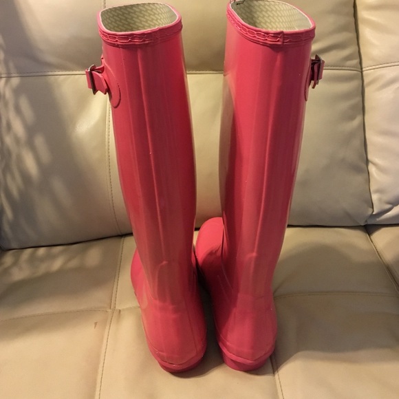 🎉SOLD🎉Hunter Pink Boots Tall Gloss😻 - Picture 3 of 4