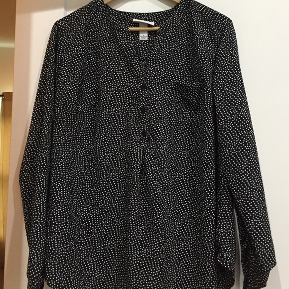 Black and white polka dot blouse