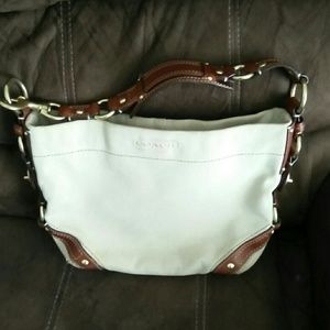 Coach handbag with brown trimming