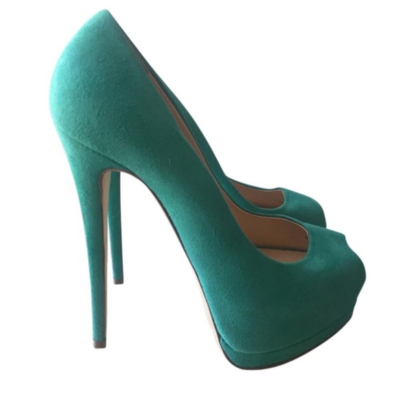 Giuseppe Zanotti Sharon Suede Peep Toe Pumps