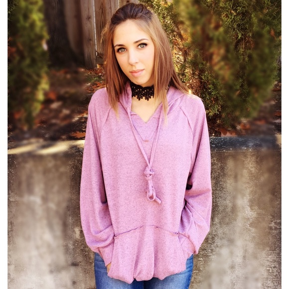 Mauve Oversized Slouchy Hoodie - Picture 3 of 4