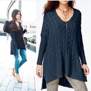 Free people v neck cable knit pullover