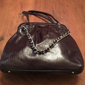 Dark Purple "Banana Republic" Purse w/ Chain Strap
