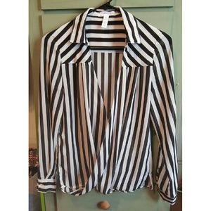 Black and white blouse