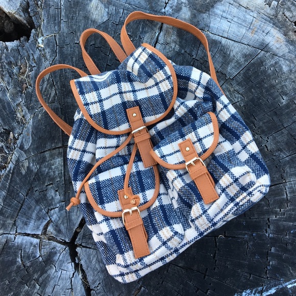 Plaid Backpack Style Purse NWOT