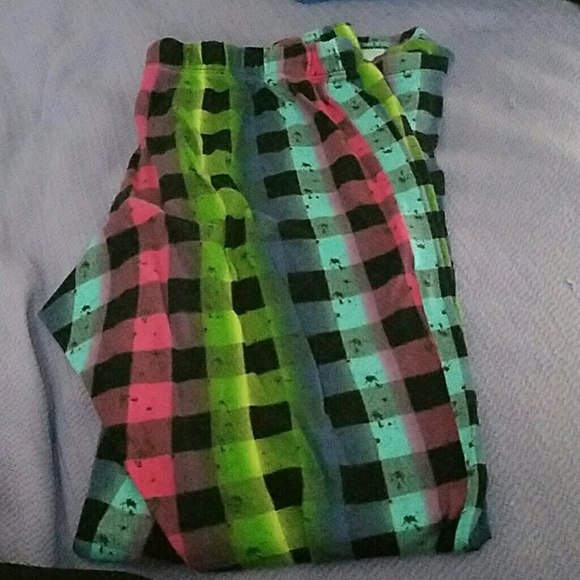 Rainbow plaid sleeping pants