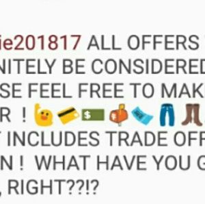 ALL OFFERS WILL DEFINITELY BE CONSIDERED ??