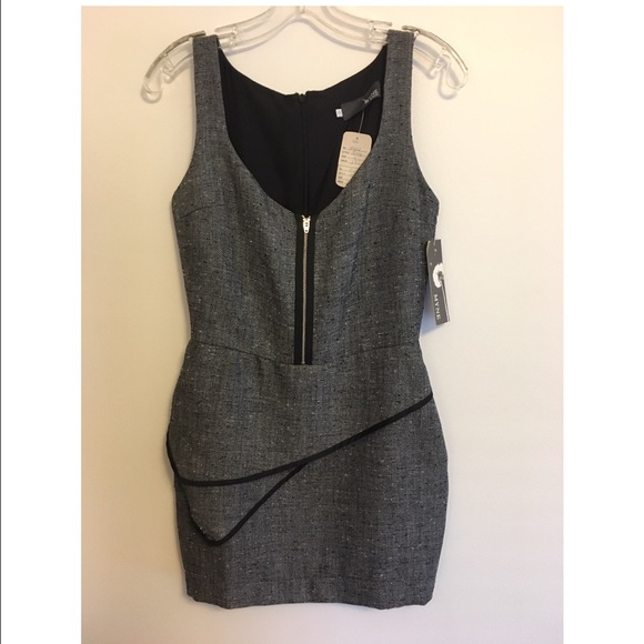 Myne by Ashley Ann tweed zipper dress