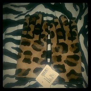 Real Calf Hair Leopard Print Gloves