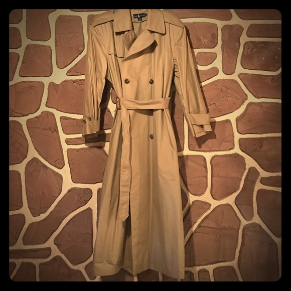 Tan Floor Length Ralph Lauren Trench Coat