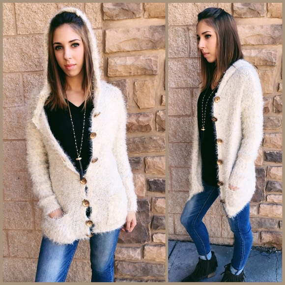 Mohair Hooded Cardigan - Picture 2 of 3