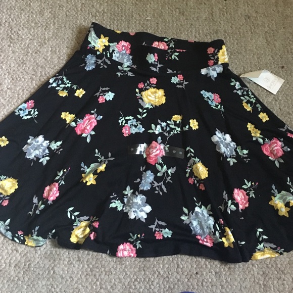 Black Floral Skirt