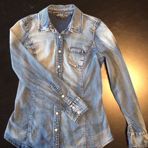 Guess Denim Long-Sleeve Top