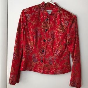 Silk and Rayon Asian inspired jacket EUC