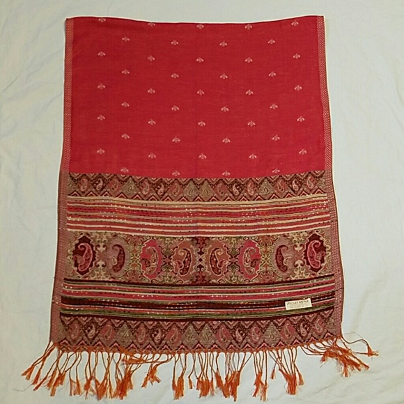 Pashmina Shawl Scarf Pink Orange Green