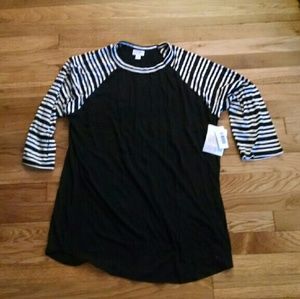 Lularoe XL black and white Randy Tee