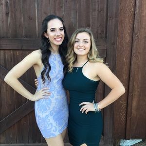 Xenia lavender& cream dress