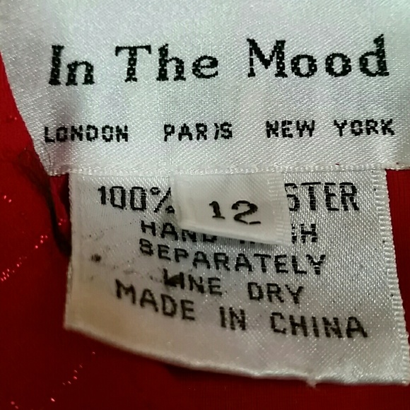 Shimmery red long sleeve dress *vintage* - Picture 4 of 4