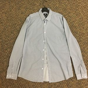 H&M men's slim fit striped dress shirt