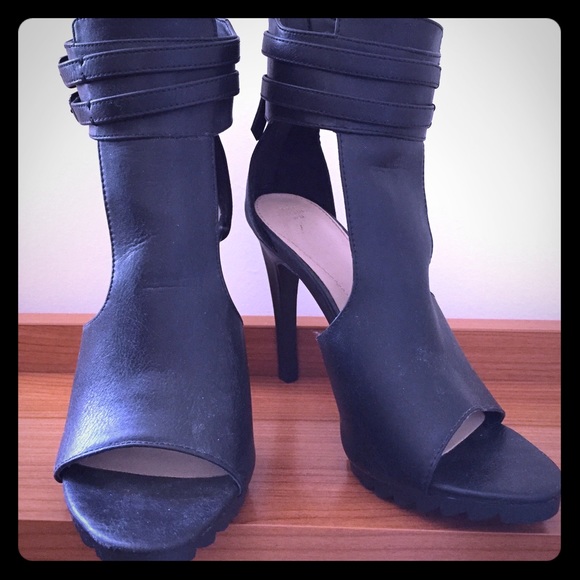 Zara Ankle Strap Open Toe Heels