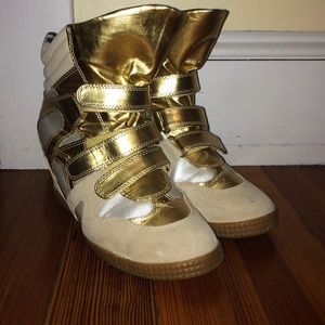 Used Nordstrom Gold Wedges
