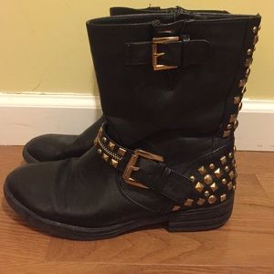 Black studded boots