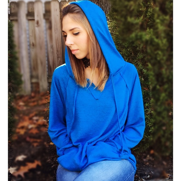Indigo Oversized Slouchy Hoodie - Picture 2 of 4