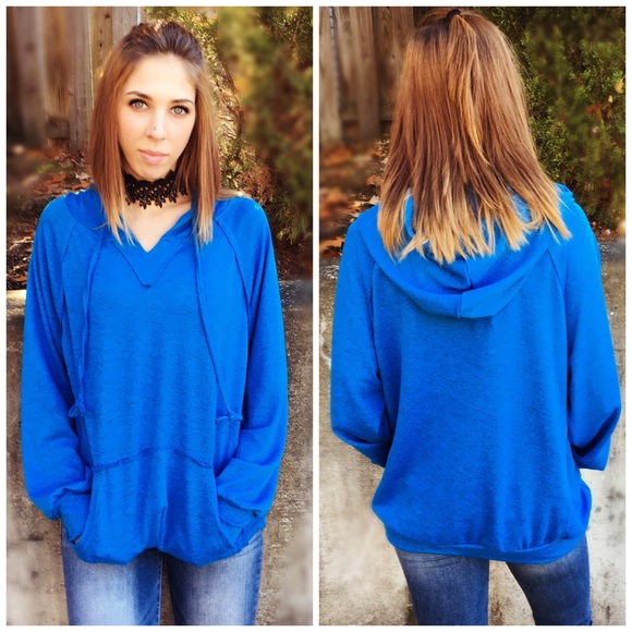 Indigo Oversized Slouchy Hoodie - Picture 3 of 4