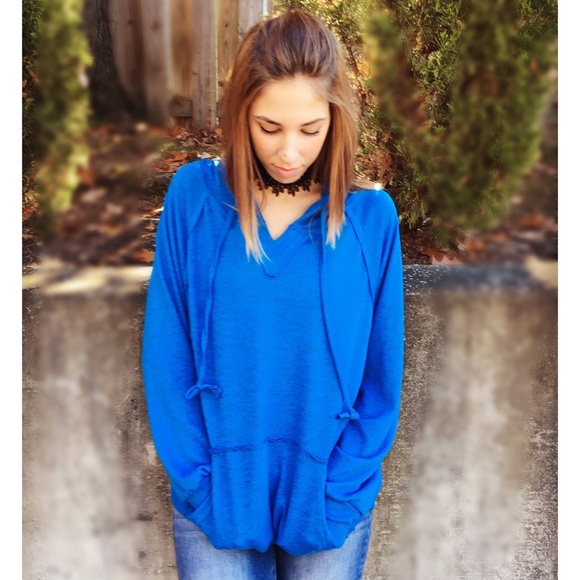 Indigo Oversized Slouchy Hoodie - Picture 4 of 4