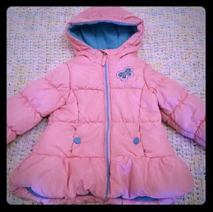 Protection System Pink Butterfly Winter Coat