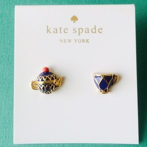 Kate spade tea time pot & cup stud earrings