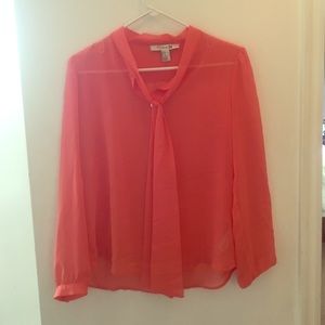 Sheer coral blouse