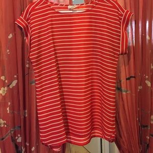 Orange and white blouse