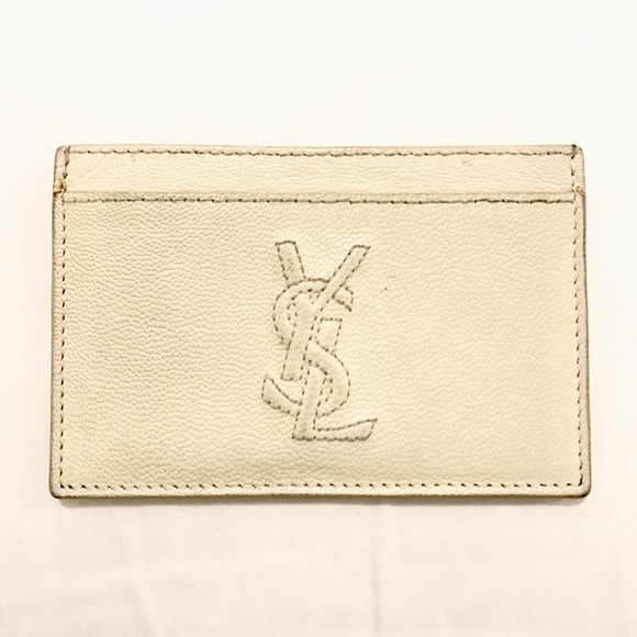 YSL ivory card wallet