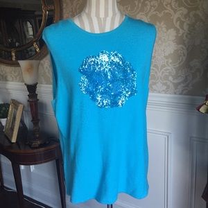 Bloomingdale's sleeveless top with sequins.Size 2X