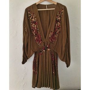 Free People Embroidered Floral Boho Dress