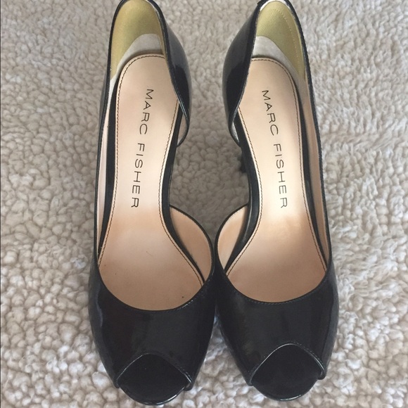 Black patent leather heels