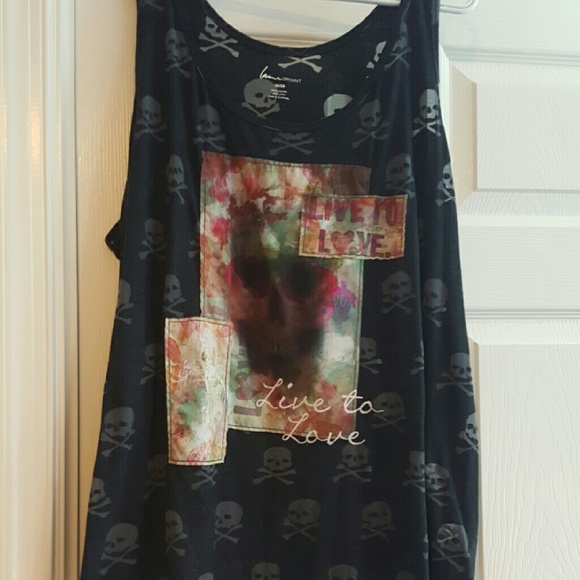 Lane Bryant Live to Love Skull tank top