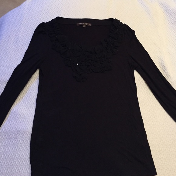 Black Adrienne Vittadini studio long sleeve shirt