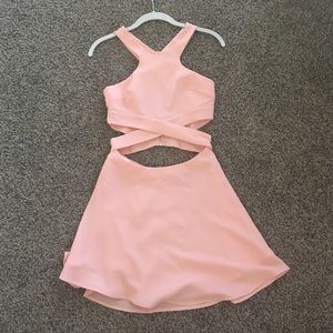 Beautiful blush colored cut out dress