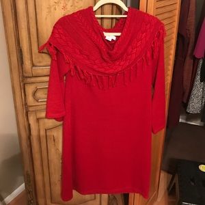 Red sweater dress
