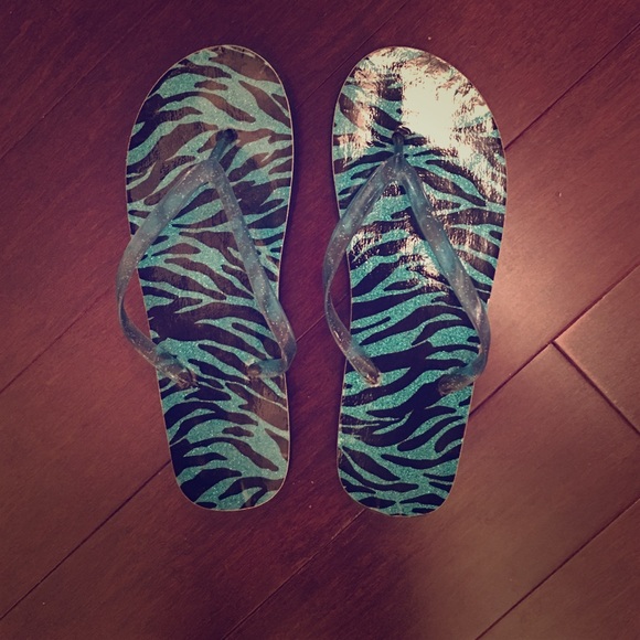 Sparkly zebra sandals size 7 - Picture 1 of 1