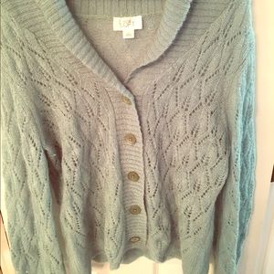 Sea Foam Green Wool Cardigan