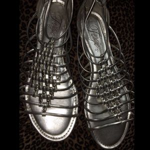 silver fergie sandals