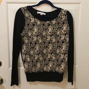 Gold Demask Ann Taylor Loft Sweater S