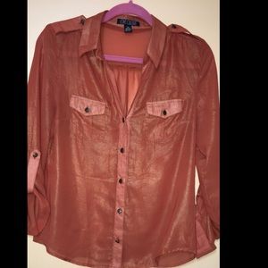 orange sheer blouse