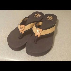 Tory Burch wedged flip flops