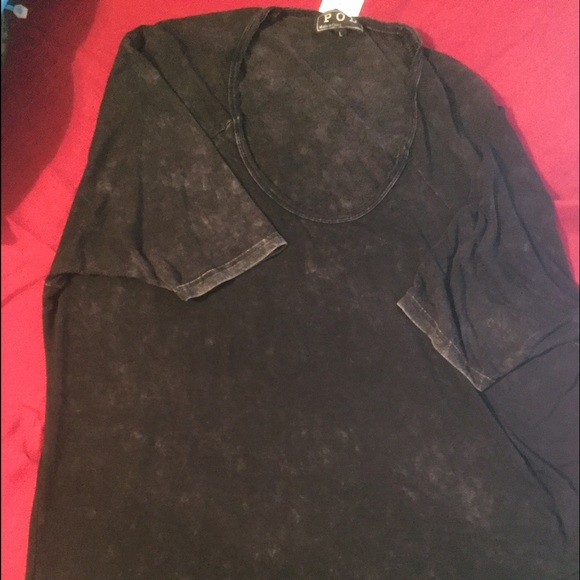 POL High-low top with lace hem