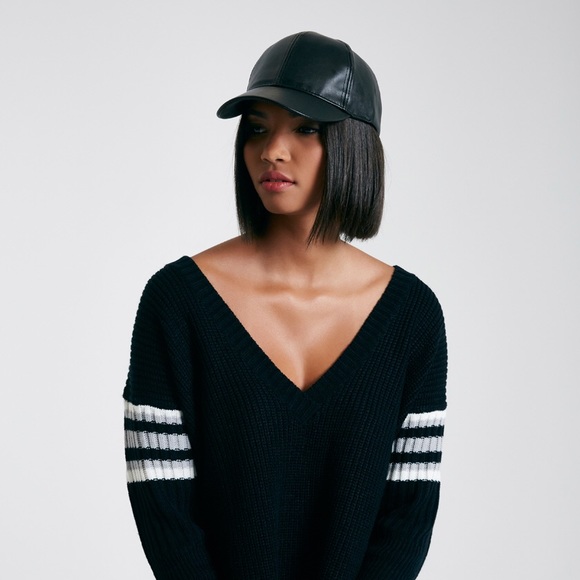 FAUX LEATHER BASEBALL CAP ✨